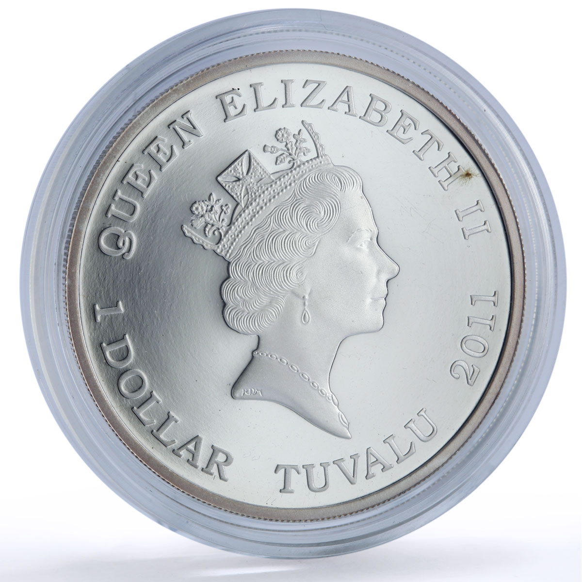 Tuvalu 1 dollar Golden Retreiver Working Dogs Color proof silver coin 2011