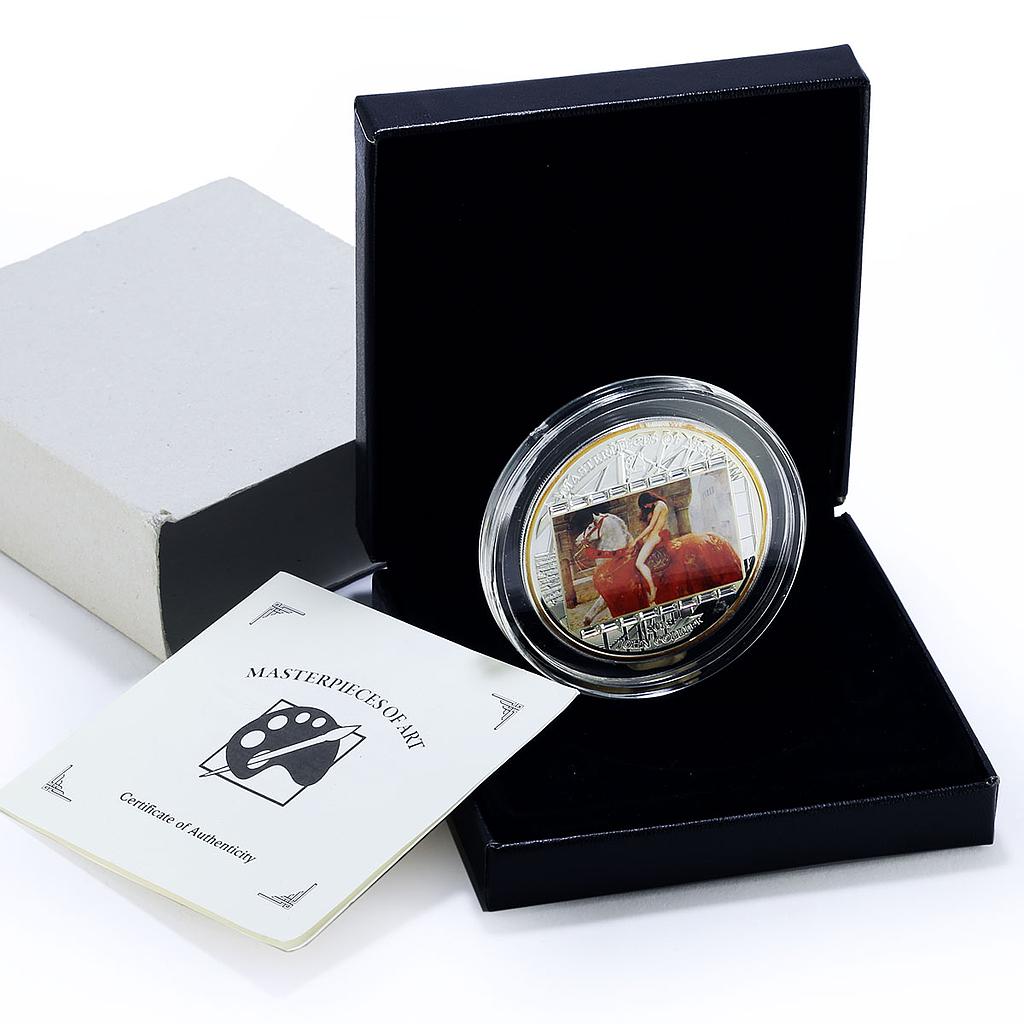 Cook Islands 20 dollars Lady Godiva Collier Masterpieces Art silver coin 2013