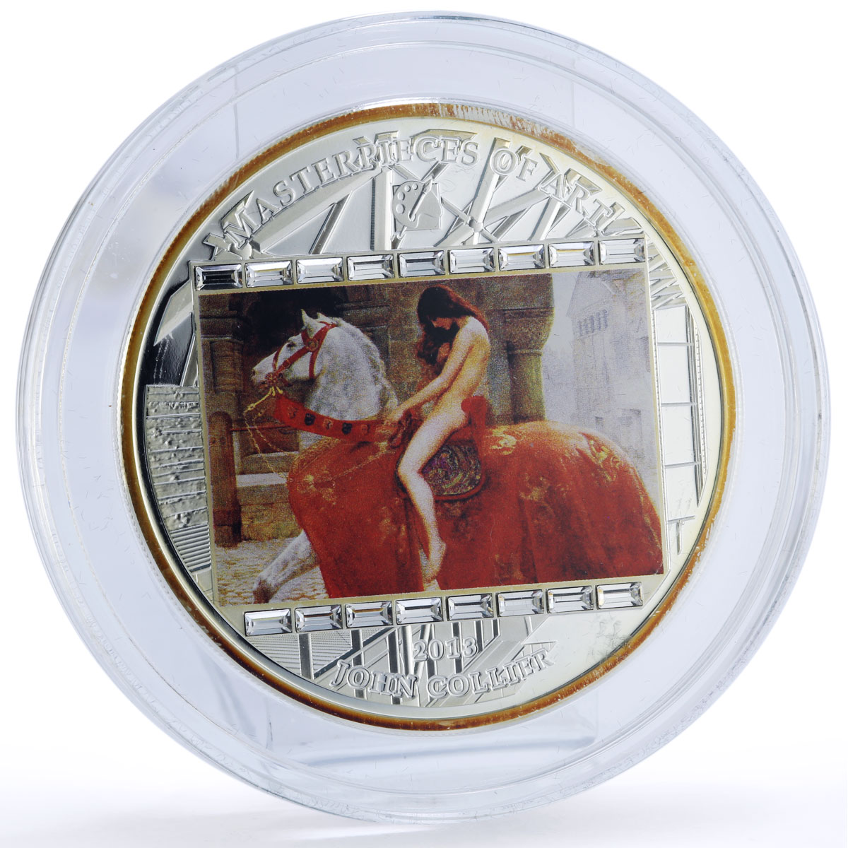 Cook Islands 20 dollars Lady Godiva Collier Masterpieces Art silver coin 2013