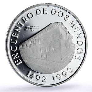 Colombia 10000 pesos Santa Fe Bogota Mint Ibero-American proof silver coin 1991