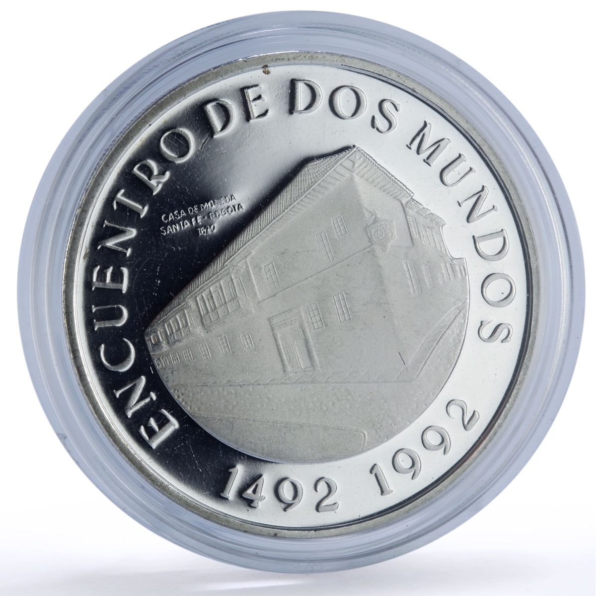 Colombia 10000 pesos Santa Fe Bogota Mint Ibero-American proof silver coin 1991