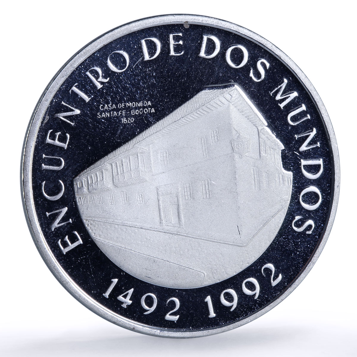 Colombia 10000 pesos Santa Fe Bogota Mint Ibero-American proof silver coin 1991