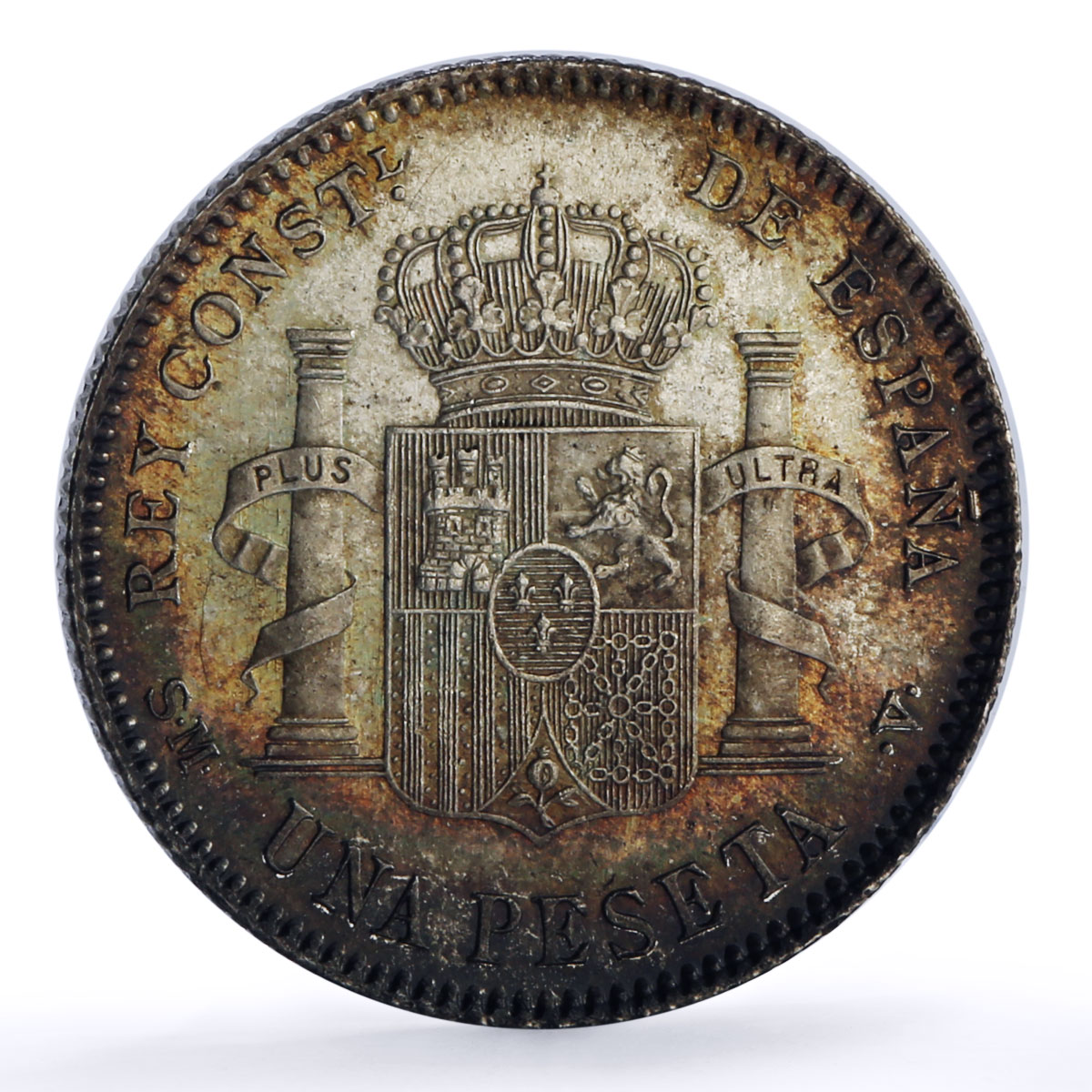 Spain 1 peseta King Alfonso XIII Coinage Child Portrait KM-706 silver coin 1900