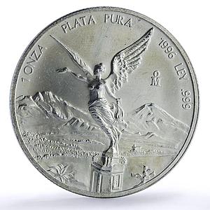 Mexico 1 onza Libertad Angel of Independence silver coin 1996