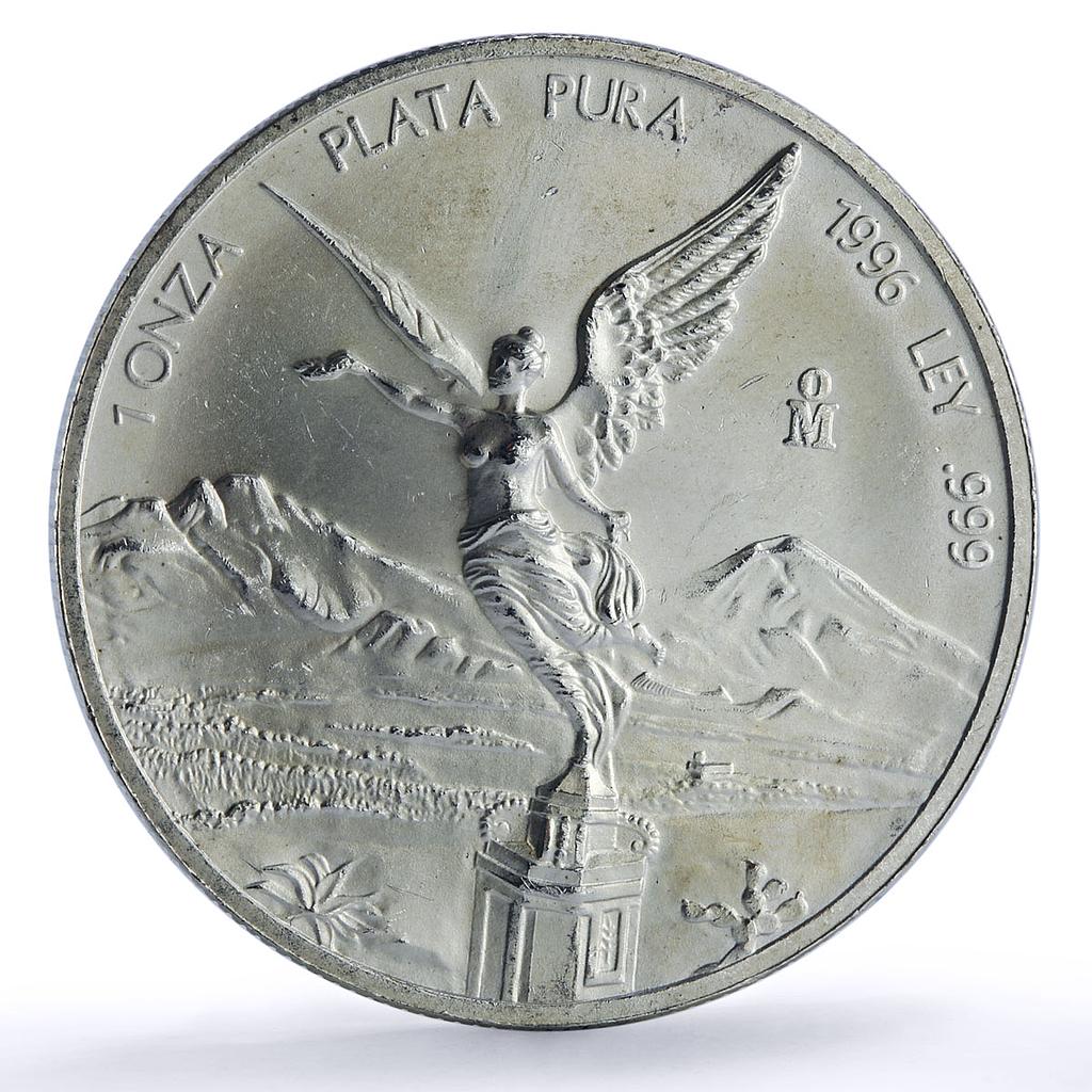 Mexico 1 onza Libertad Angel of Independence silver coin 1996