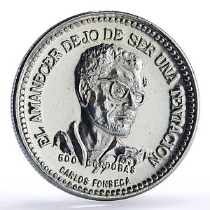 Nicaragua 500 cordobas Fonseca Revolutionary History Politics silver coin 1980