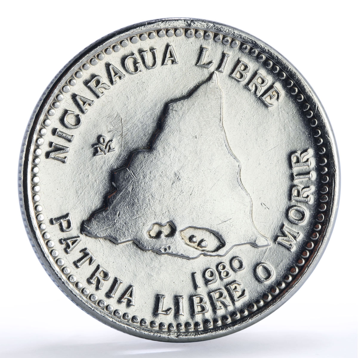 Nicaragua 500 cordobas Fonseca Revolutionary History Politics silver coin 1980