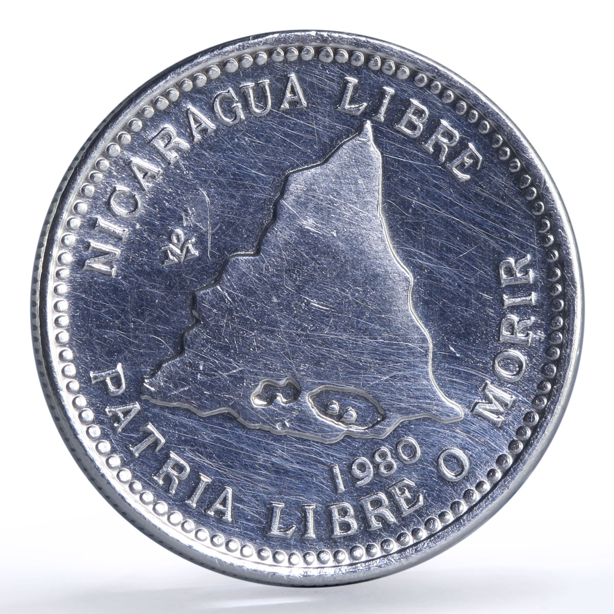 Nicaragua 500 cordobas Fonseca Revolutionary History Politics silver coin 1980