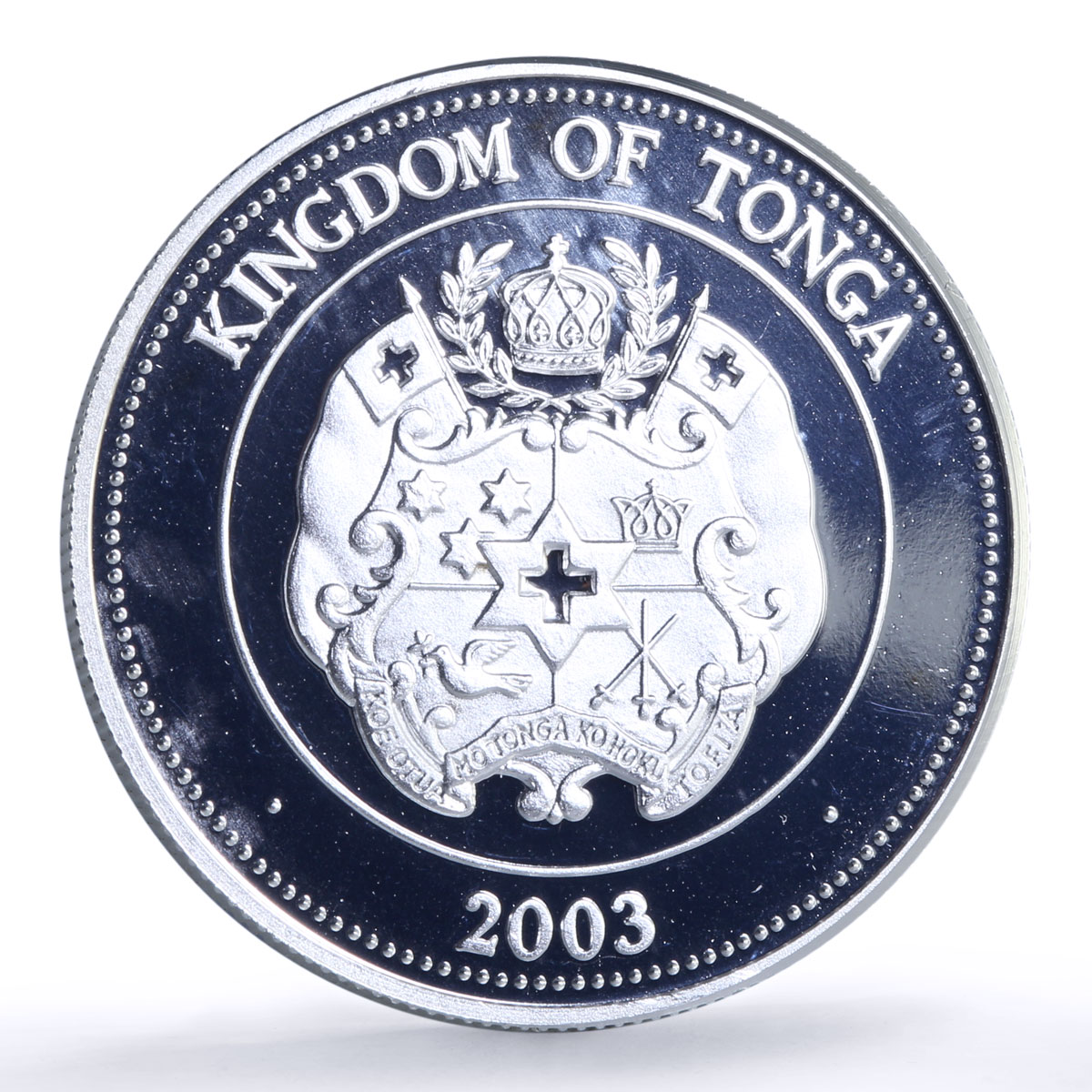 Tonga 2 paanga King Tupou IV 85th Birth Politics Gilt proof silver coin 2003