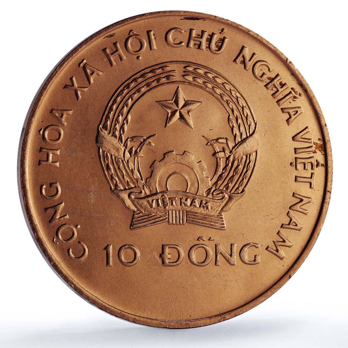 Vietnam 10 dong Football World Cup 1994 USA Player Sports copper coin 1992
