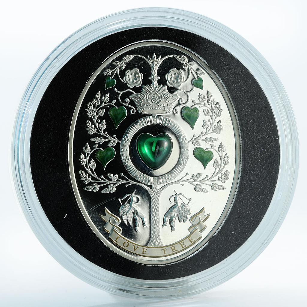 Niue 1 dollar Love tree zircon insert proof silver coin 2013