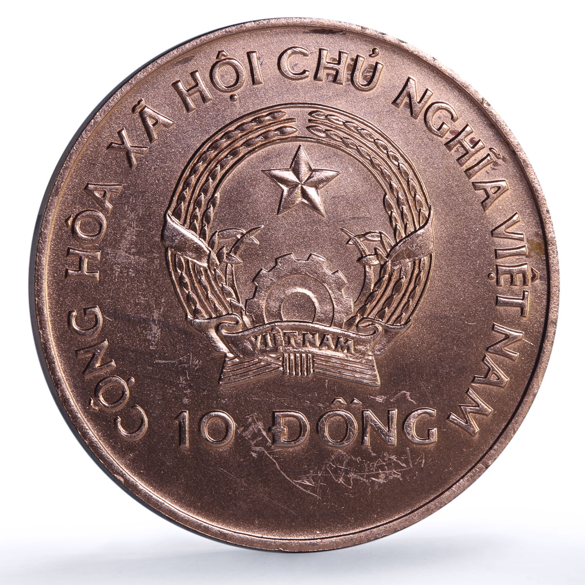 Vietnam 10 dong Football World Cup 1994 USA Player Sports copper coin 1992