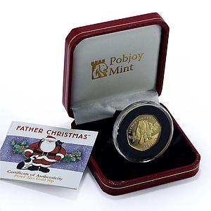 Gibraltar 50 pence Father Christmas Dog Cat Cartoons proof gold coin 2019