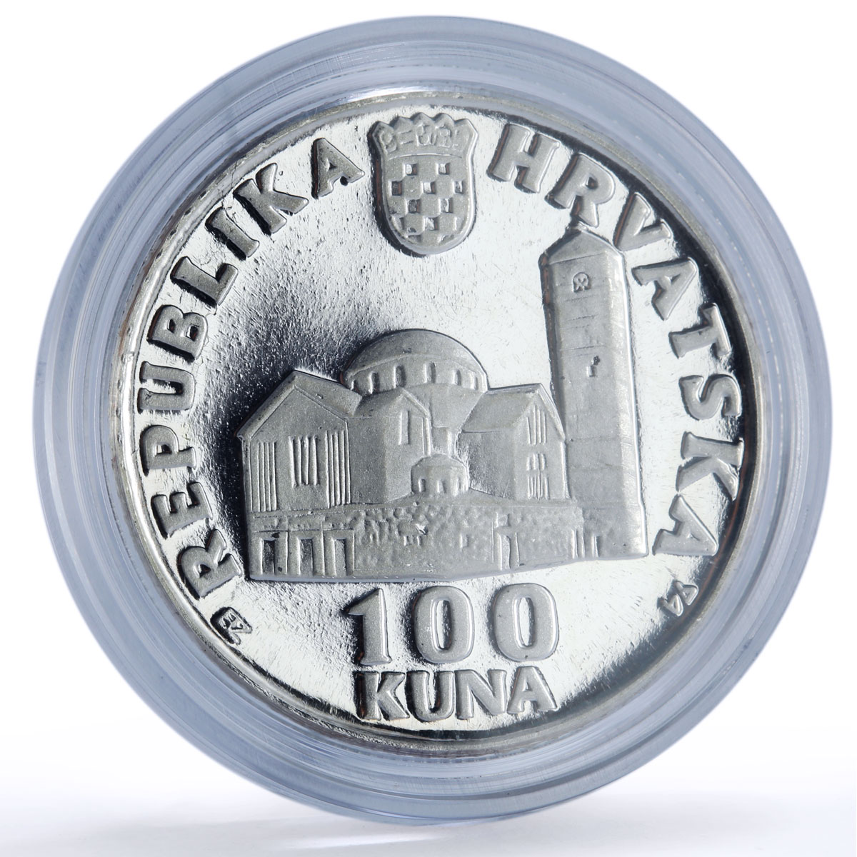 Croatia 100 kuna St. Blaise Church Monastery Zagreb Religion silver coin 1994