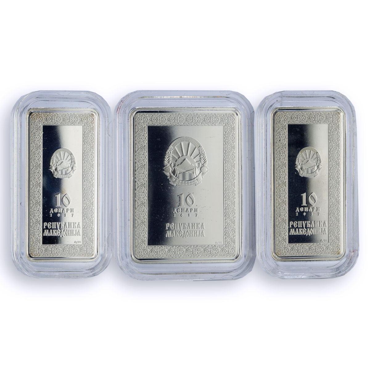 Macedonia 10 denari x 3 Set Jesus Mother God Nicholas Religion silver coins 2017