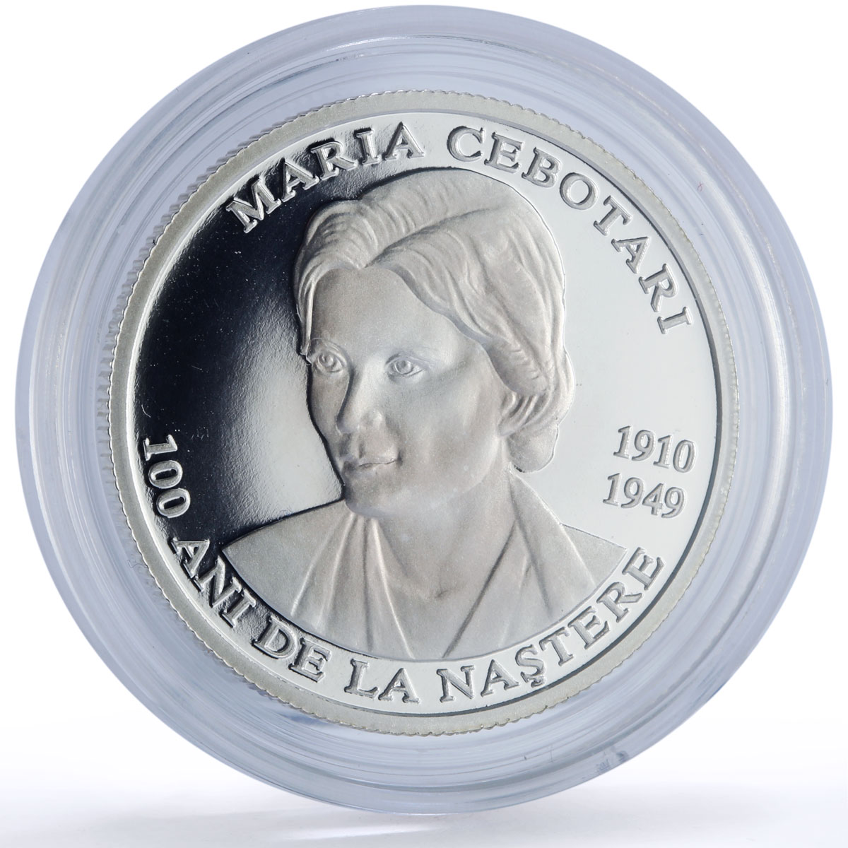 Moldova 50 lei Maria Cebotari Personalities Singer Music proof silver coin 2010