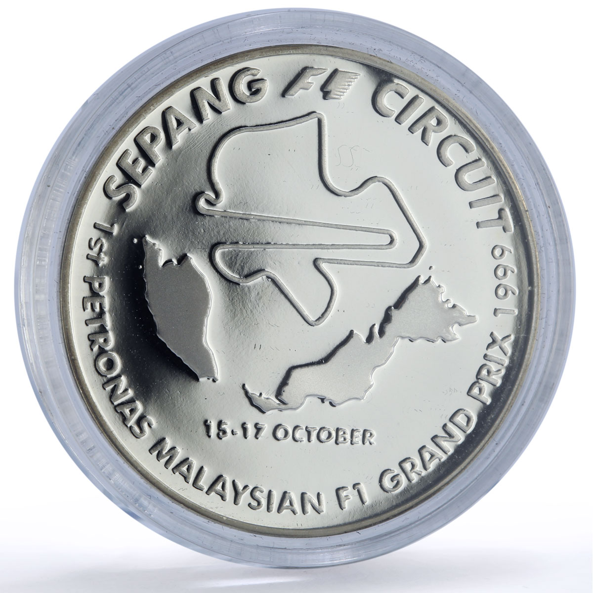 Malaysia Formule One Grand Prix Sepang Cars Automobiles proof silver medal 1999