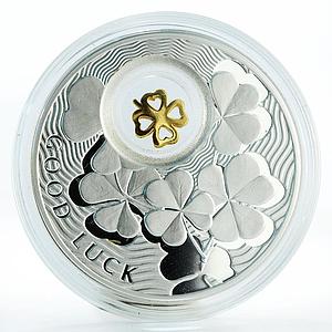 Niue 2 dollars Good Luck Four-leaf clover silver coin 2012