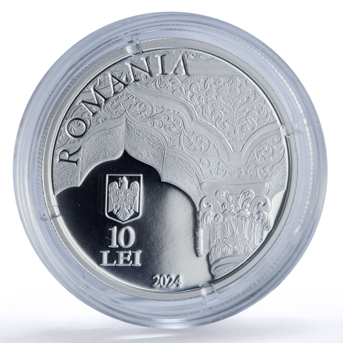 Romania 10 lei Stavropoleos Monastery Church Bucharest Religion silver coin 2024