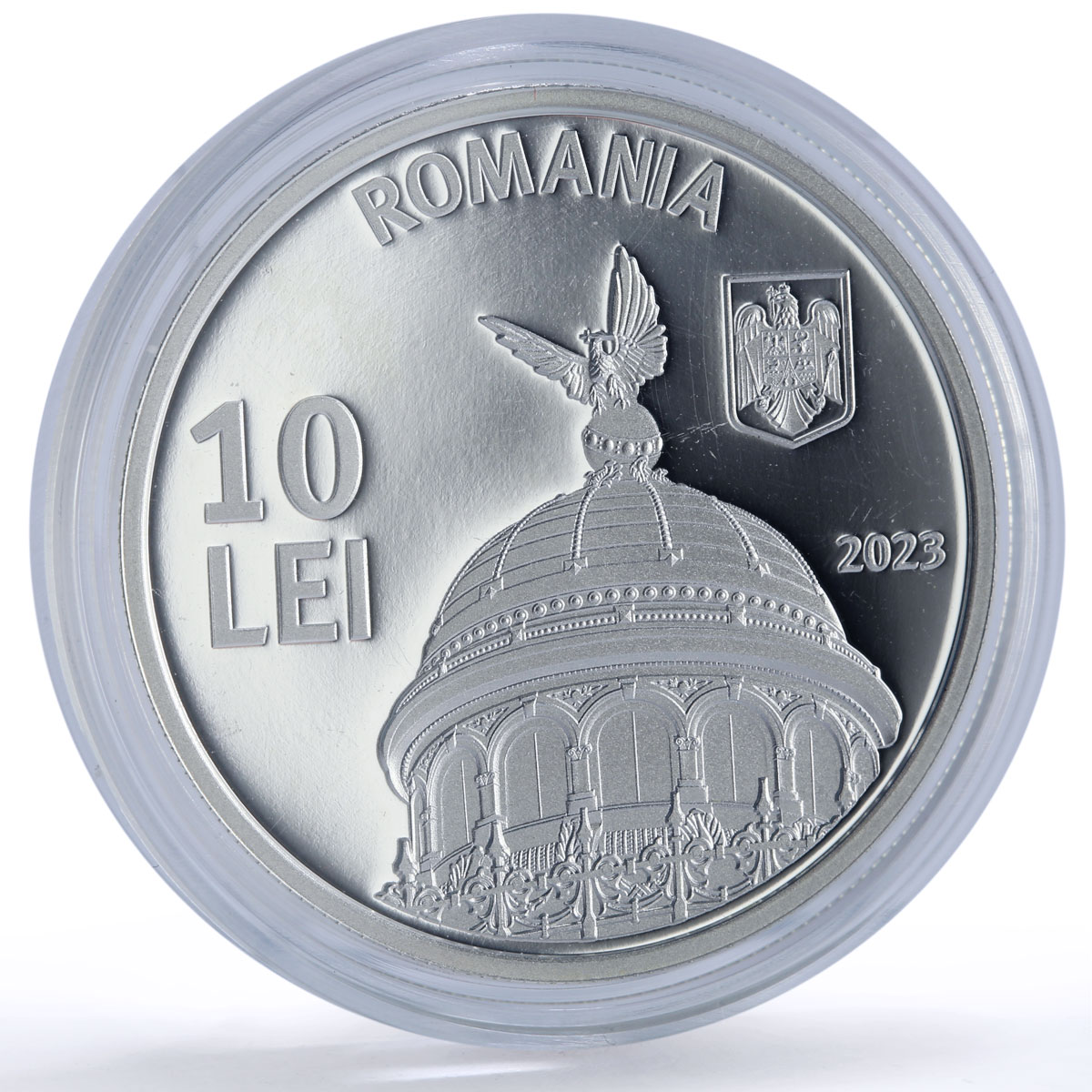 Romania 10 lei Constitution Ferdinand I Bratianu History proof silver coin 2023