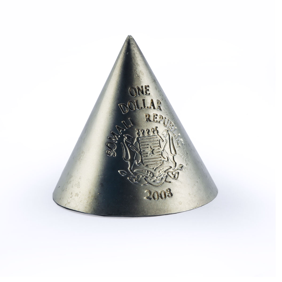 Somalia 1 dollar x 5 Cone Cylinder Cube Sphere Pyramid Figures CuNi coins 2008