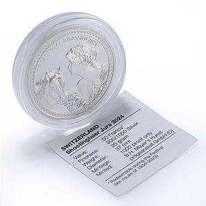 Switzerland 50 francs Jura Shooting Festival Thaler Horse proof silver coin 2024