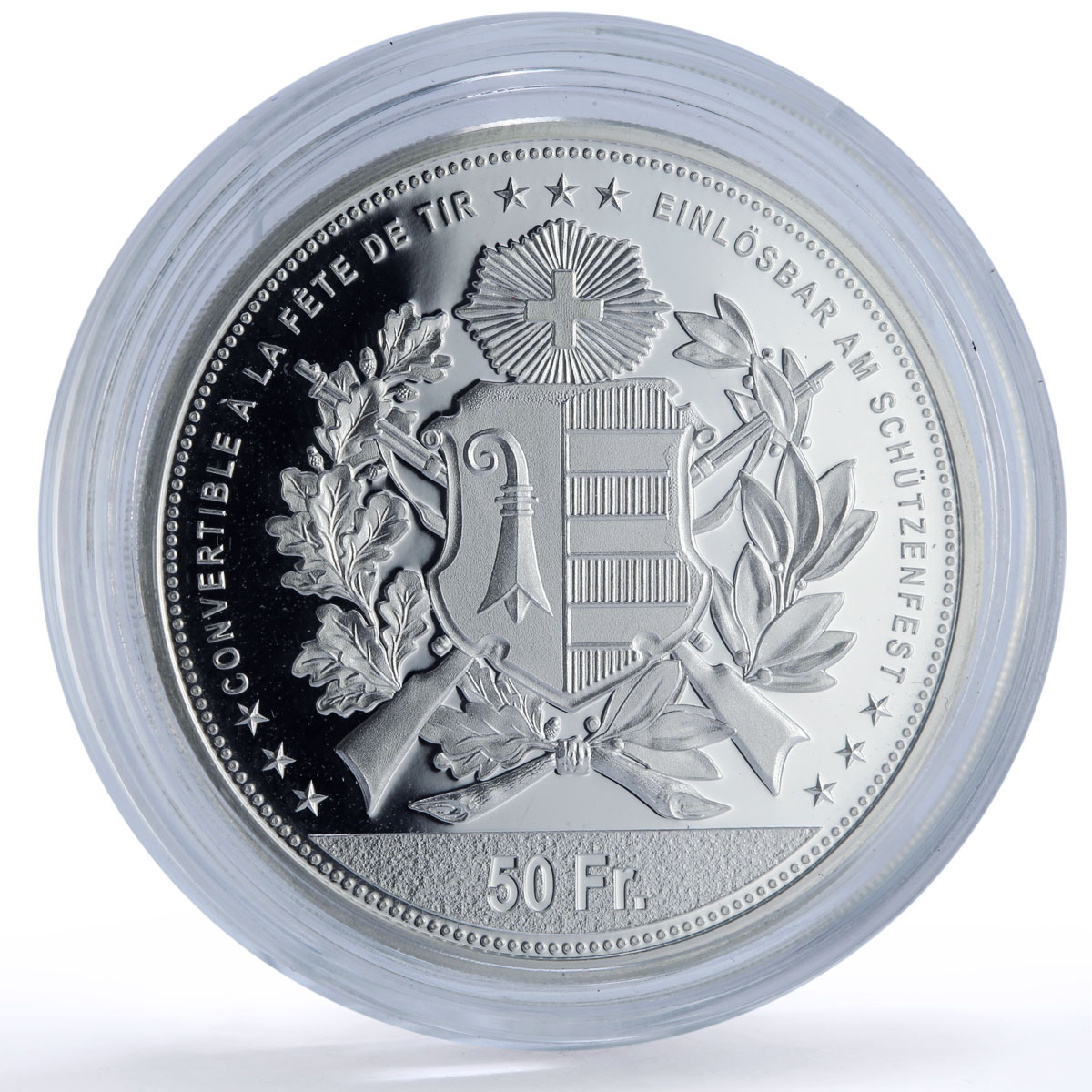 Switzerland 50 francs Jura Shooting Festival Thaler Horse proof silver coin 2024