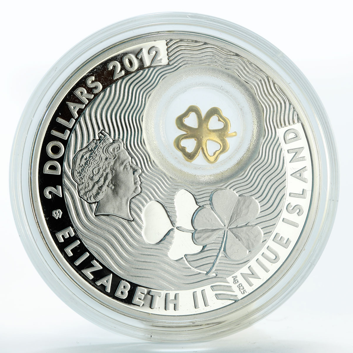 Niue 2 dollars Good Luck Four-leaf clover silver coin 2012