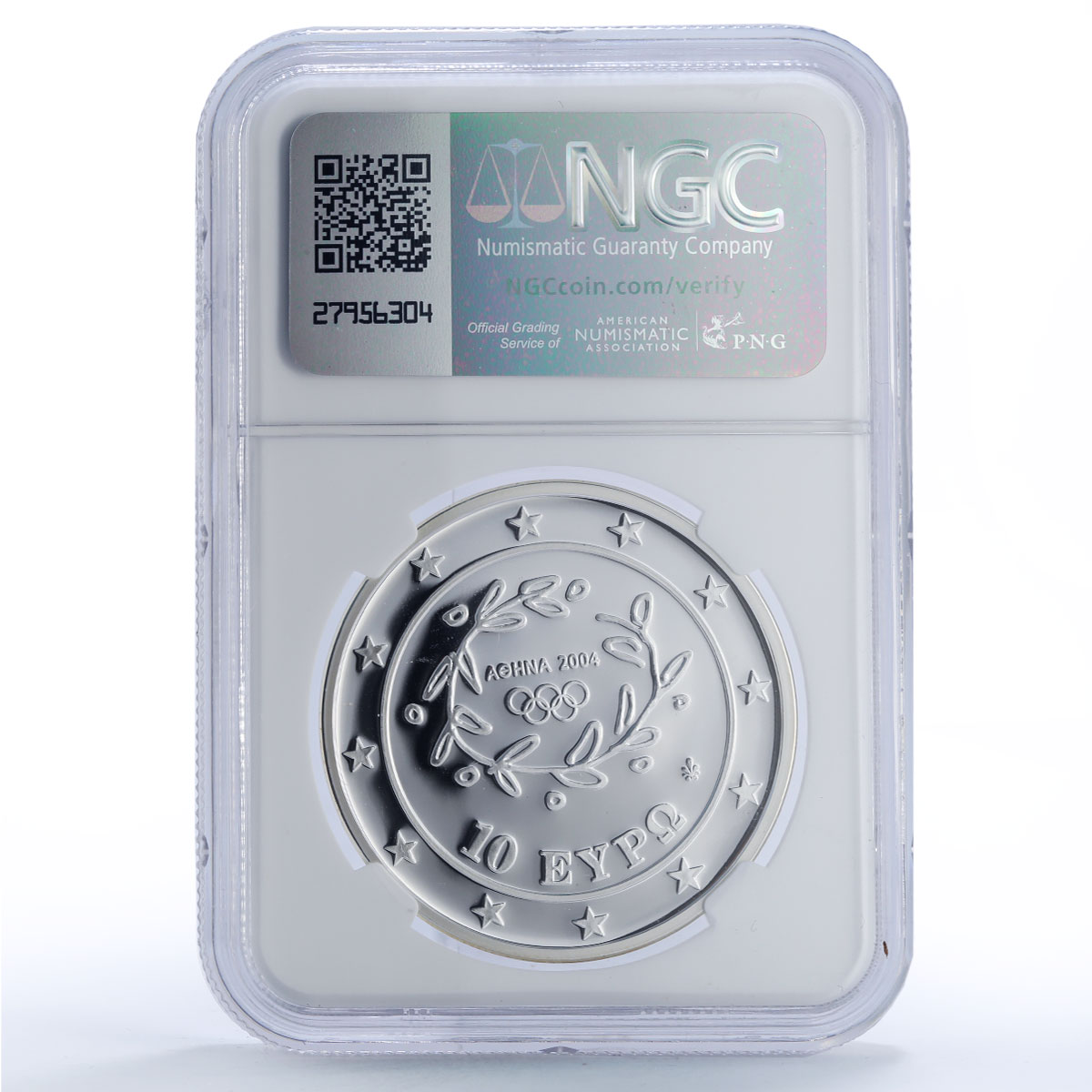 Greece 10 euro Olympics Torch Relay Athens Americas PF69 NCG silver coin 2004