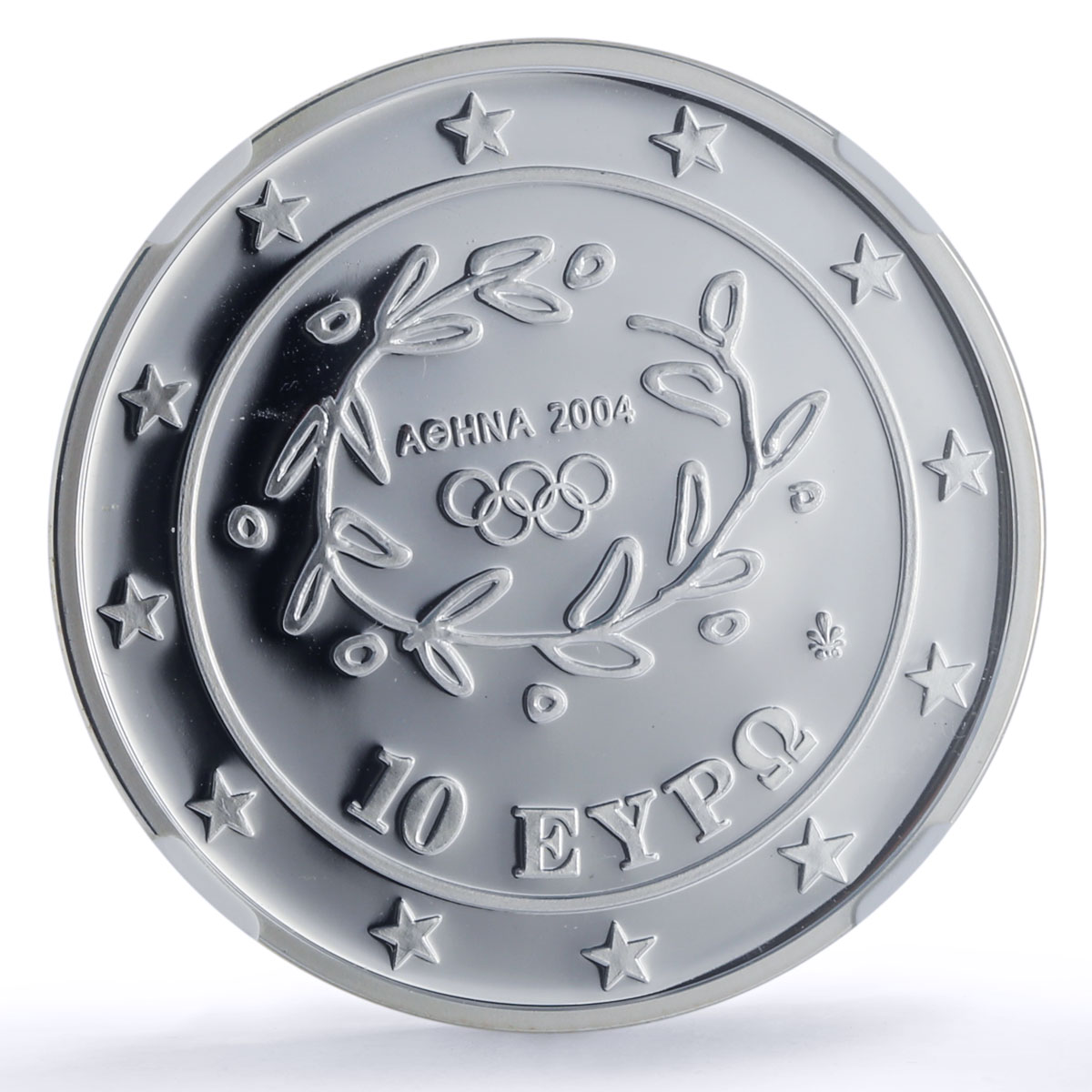 Greece 10 euro Olympics Torch Relay Athens Americas PF69 NCG silver coin 2004