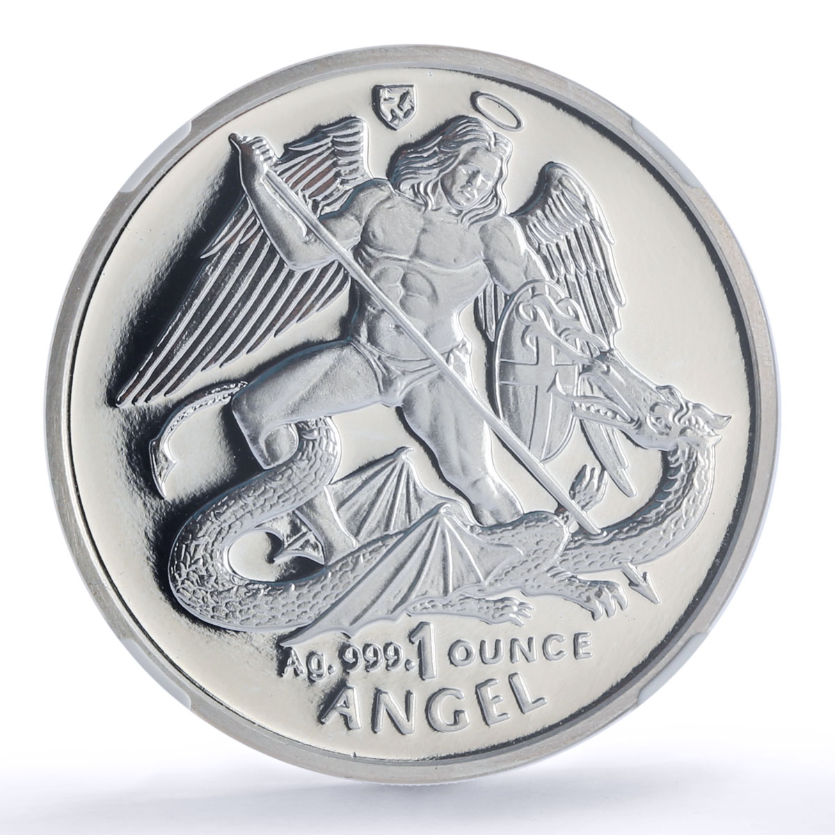 Isle of Man 1 oz Angel Archangel Michael Dragon PF69 NGC silver coin 1995