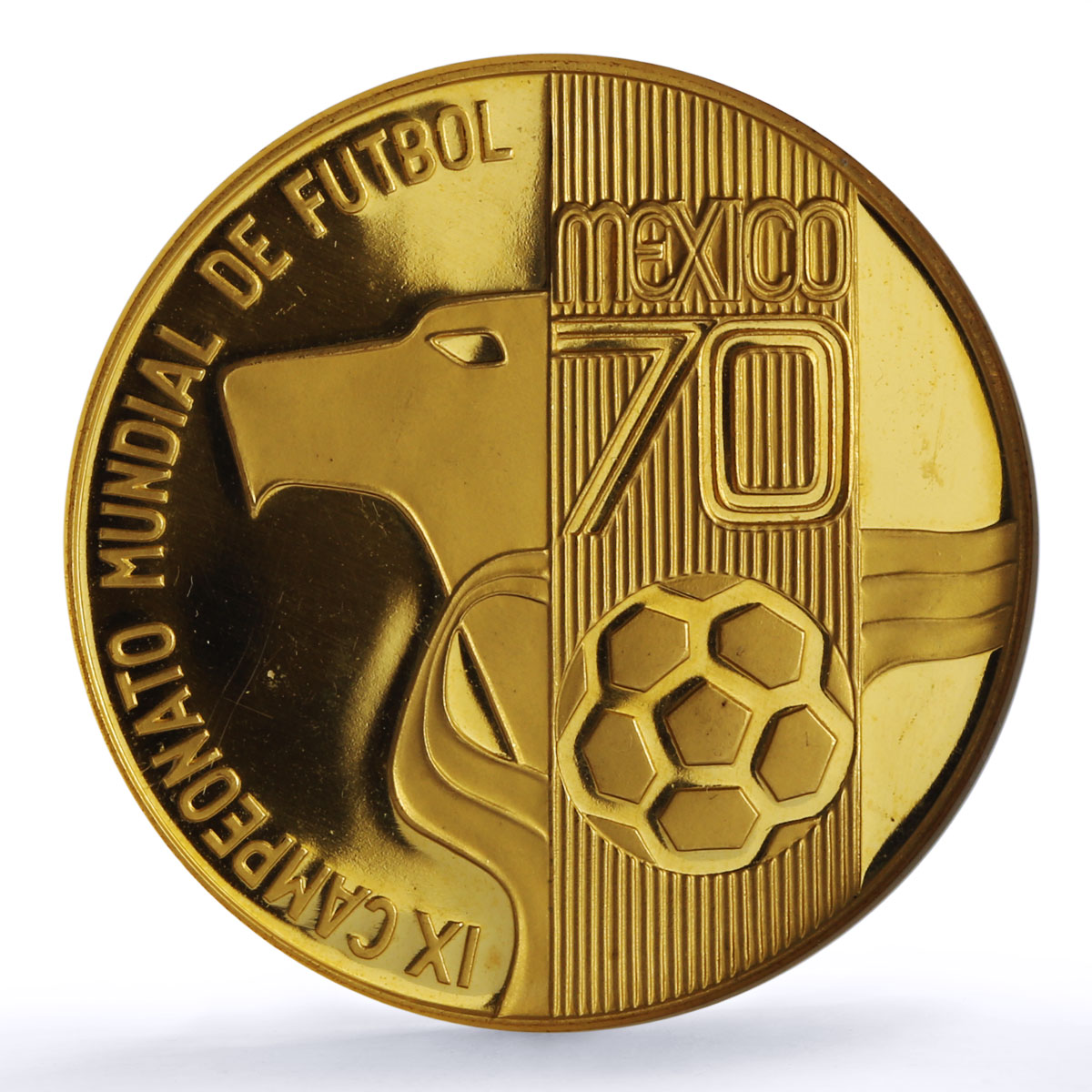 Mexico Football World Cup Jules Rimet Eagle Bird Gilt MS66 NGC bronze medal 1970