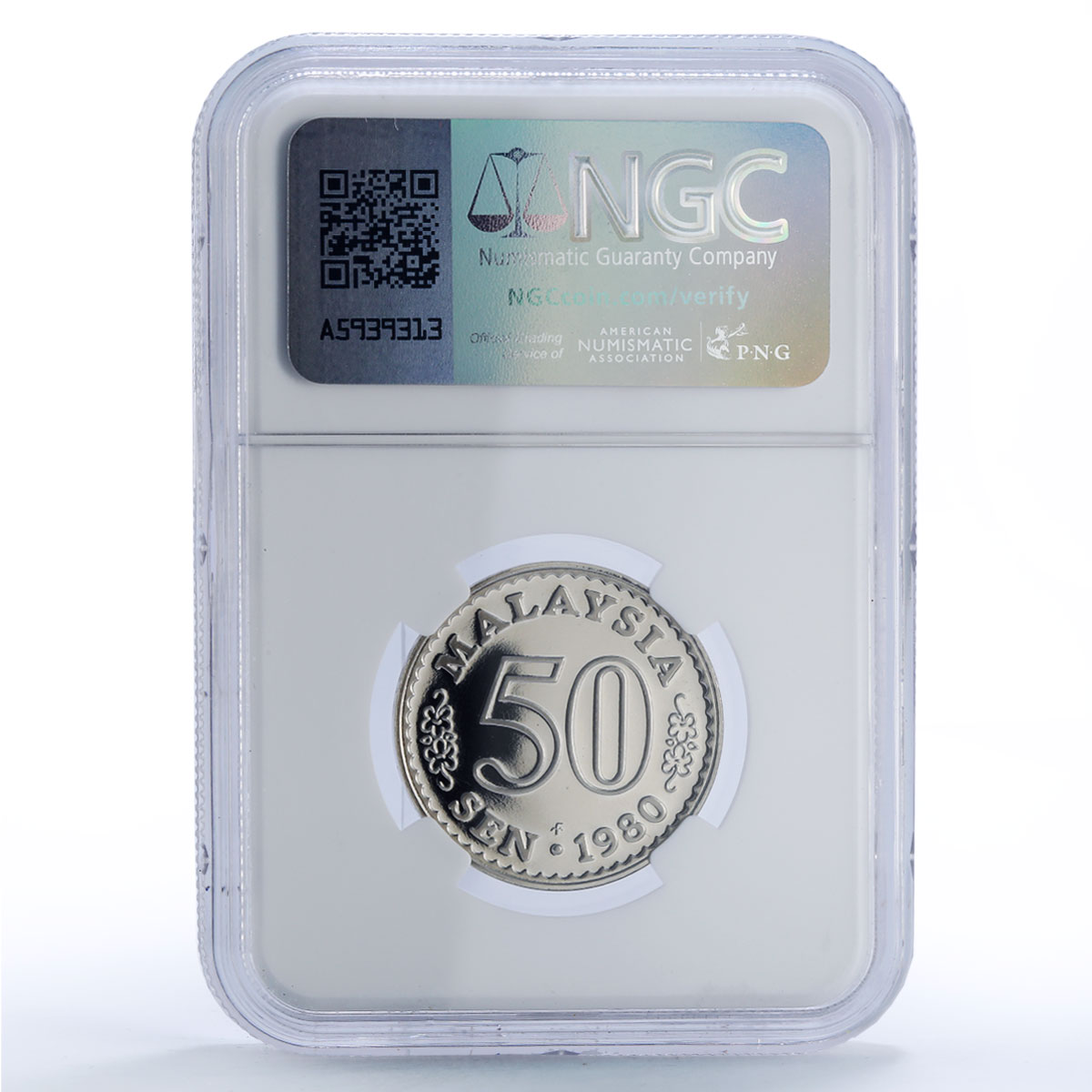 Malaysia 50 sen Republic Coinage Parliament House PF69 NGC CuNi coin 1980