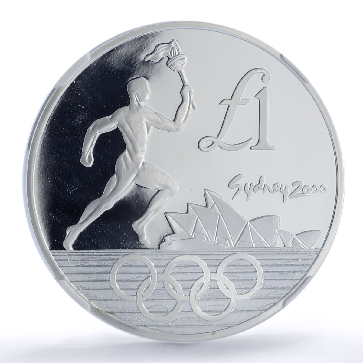 Cyprus 1 pound Torch Runner Sydney Olympic Games PF69 NCG silver coin 2000