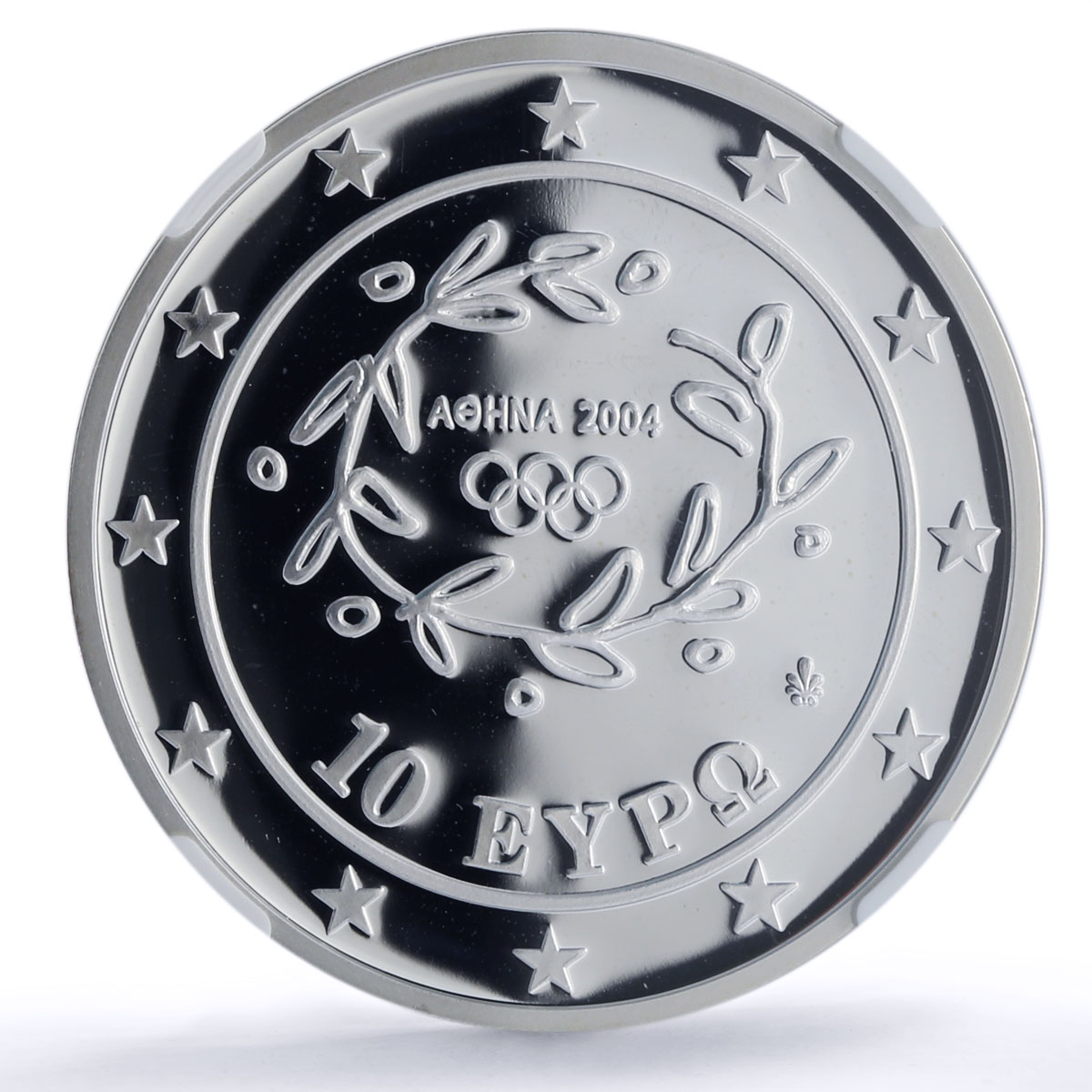 Greece 10 euro Olympics Torch Relay Athens Australia PF68 NCG silver coin 2004