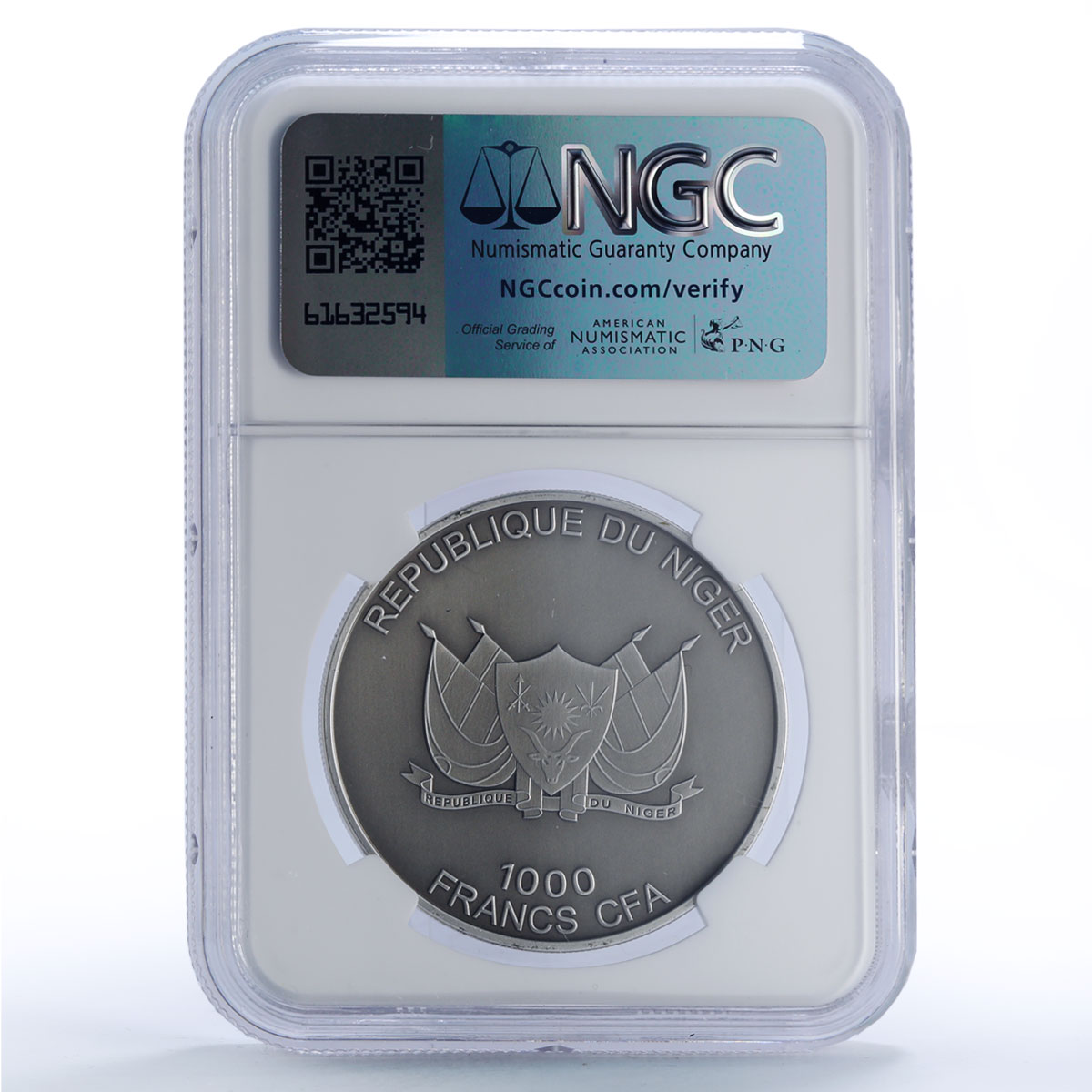 Niger 1000 francs Fennec Fox Magnificent Animals Fauna MS70 NGC silver coin 2013