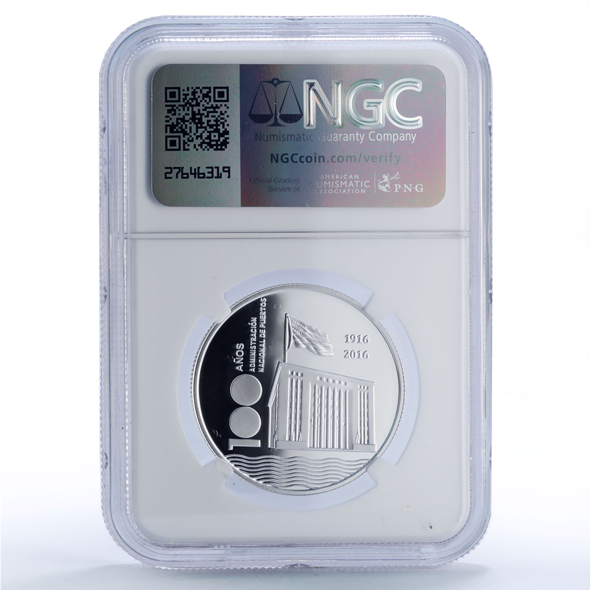 Uruguay 1000 pesos National Ports Administration ANP PF70 NGC silver coin 2016