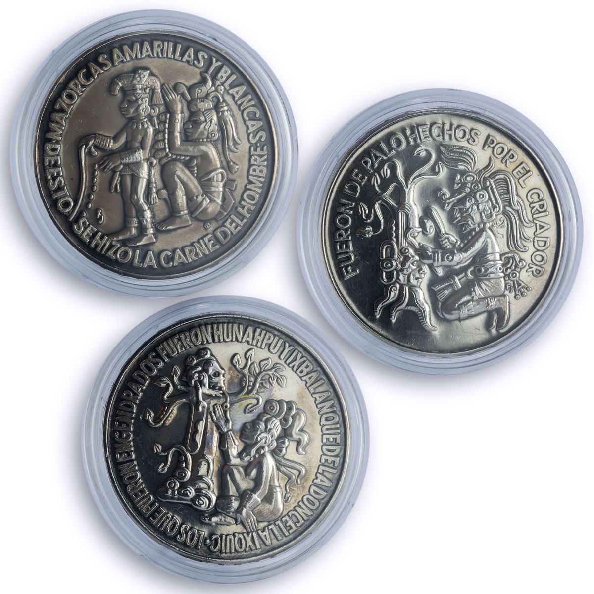 Guatemala Set Maya Indians Crafts Traditions History Art silver medals 1976 1977