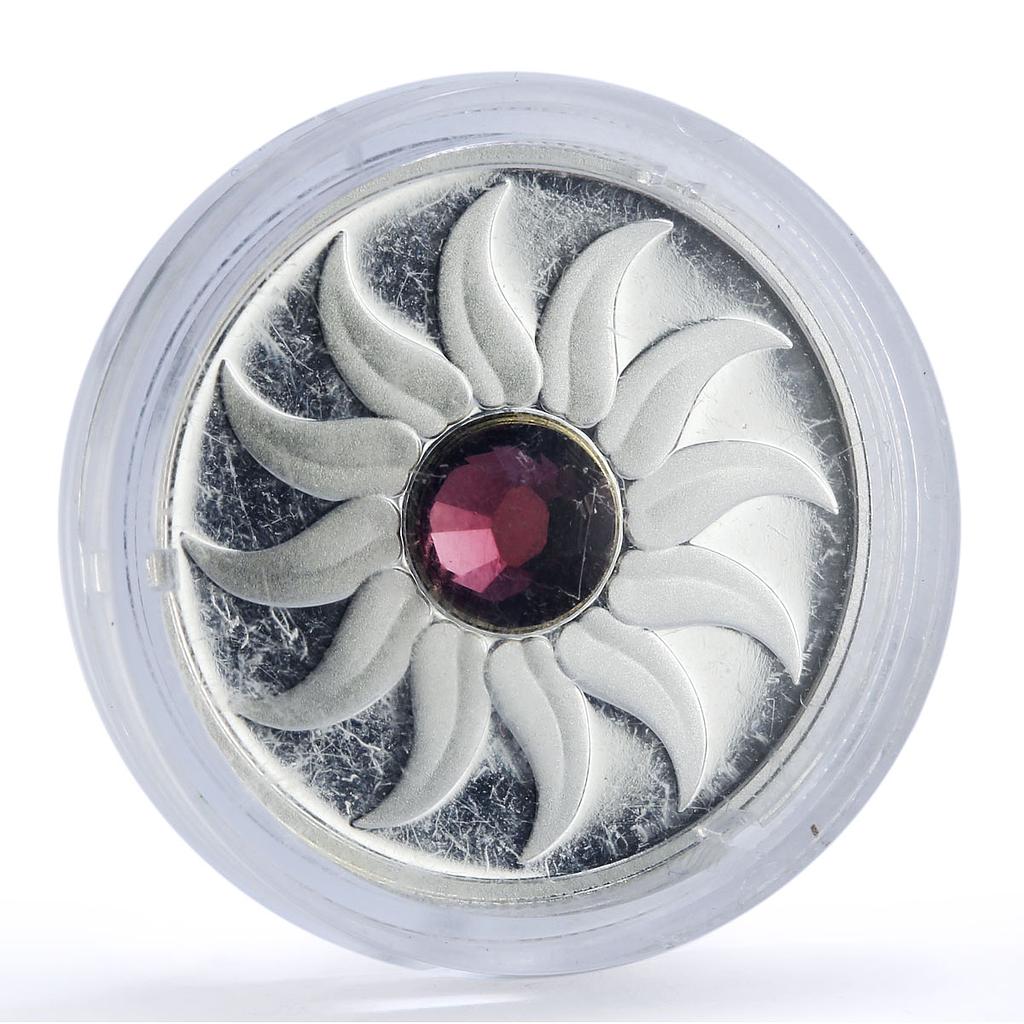 Canada 3 dollars June Alexandrite Birthstone Swarowski proof silver coin 2011