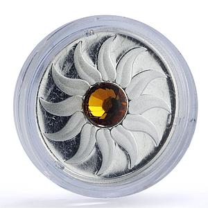 Canada 3 dollars November Topaze Birthstone Swarowski proof silver coin 2011