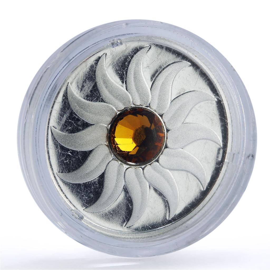 Canada 3 dollars November Topaze Birthstone Swarowski proof silver coin 2011