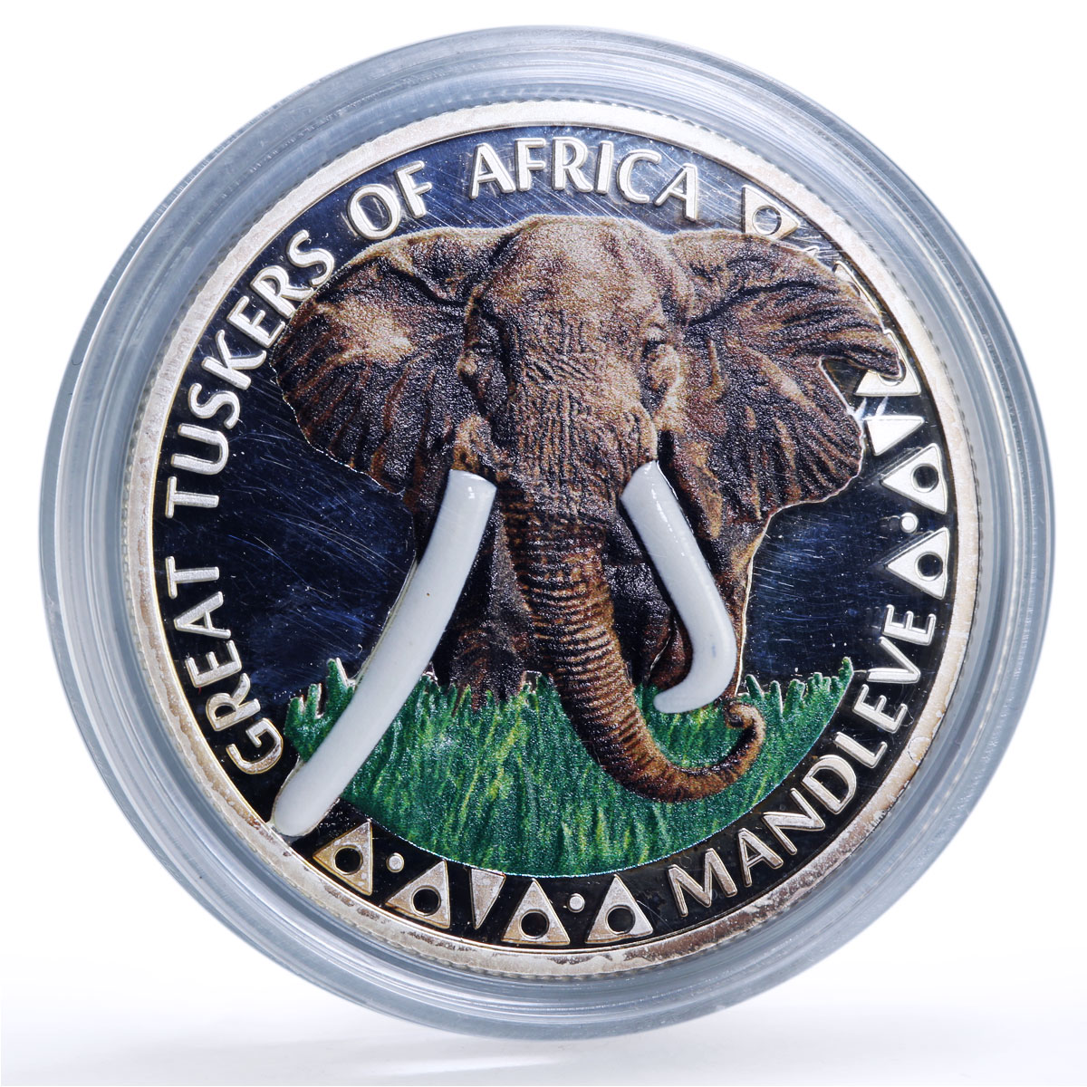 Cameroon 1000 CFA Mandleve Elephant Elizabeth II IRB Mint Pattern silver coin ND