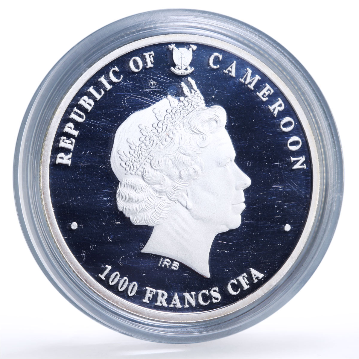 Cameroon 1000 CFA Mandleve Elephant Elizabeth II IRB Mint Pattern silver coin ND