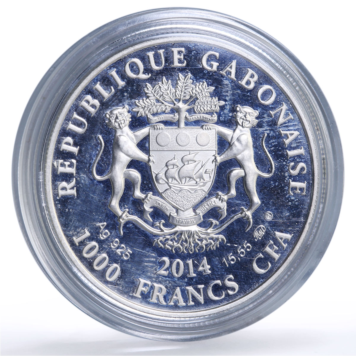 Gabon 1000 francs Capricorn Zodiac Signs proof silver coin 2014