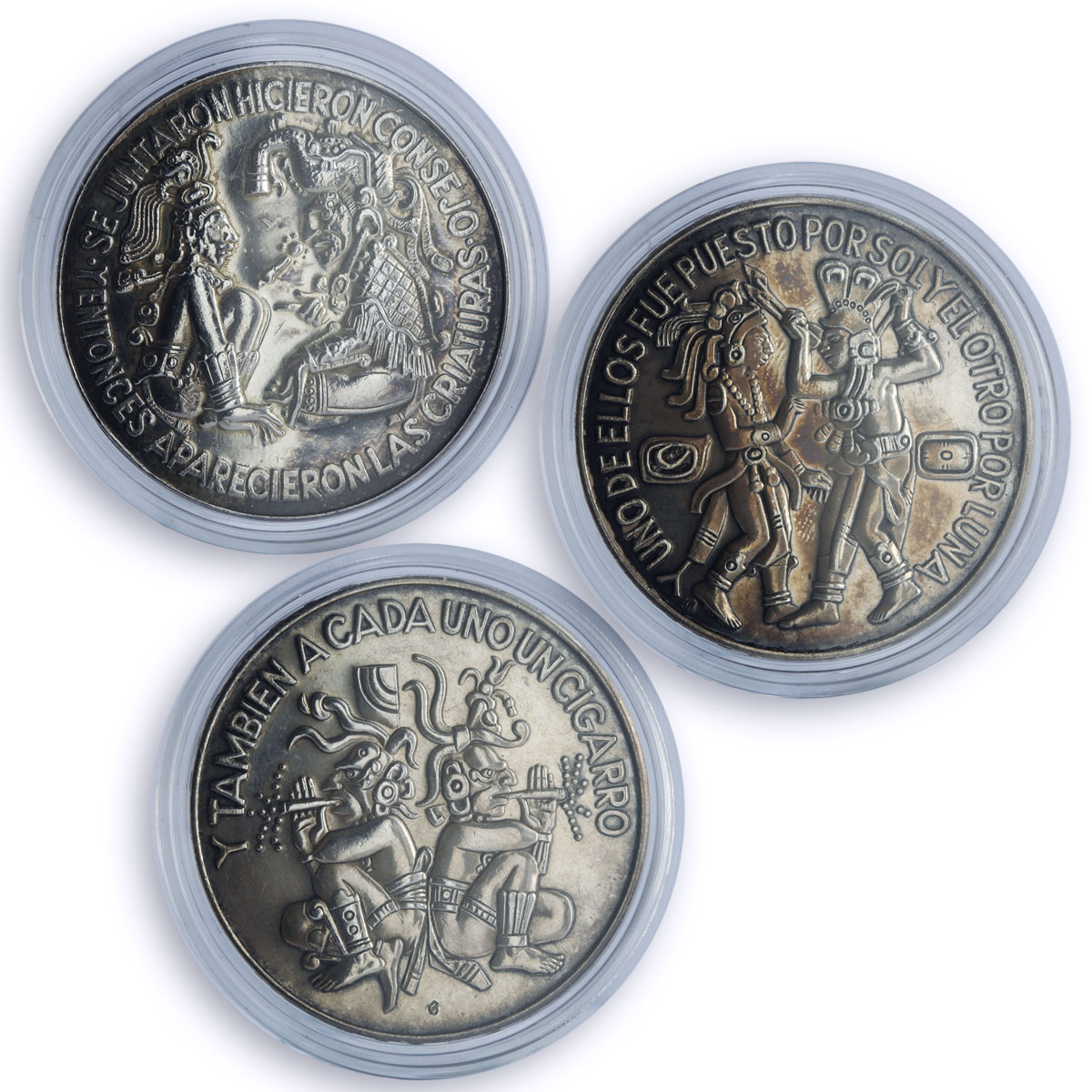 Guatemala Set Maya Indians Crafts Traditions History Art silver medals 1976 1977