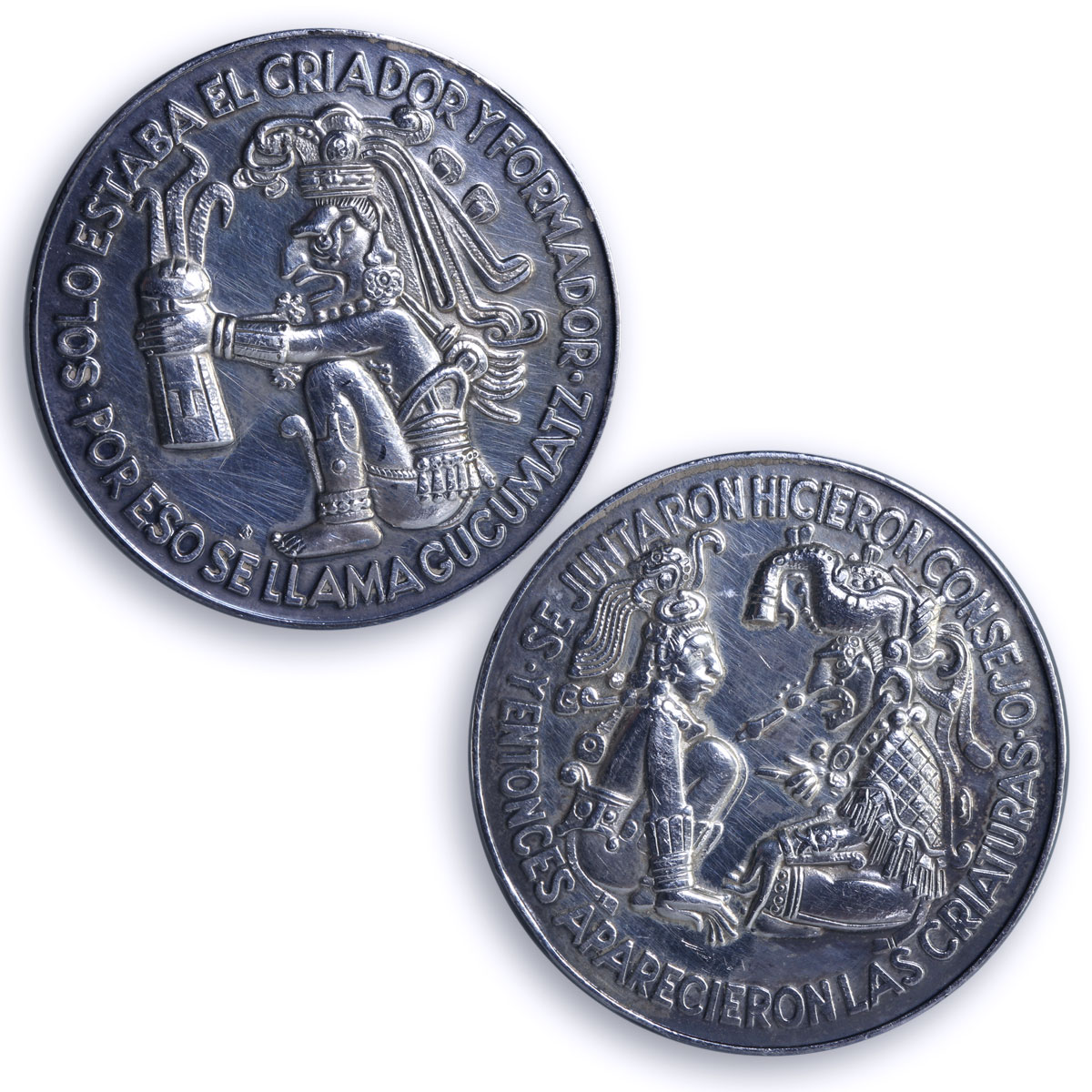 Guatemala Set Maya Indians Crafts Traditions History Art silver medals 1976 1977