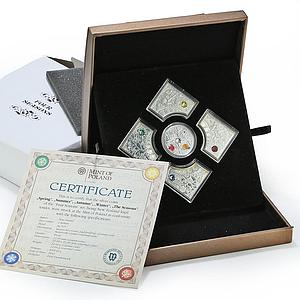 Niue 2 dollars x 5 Set Seasons Spring Summer Autumn Winter silver coins 2013