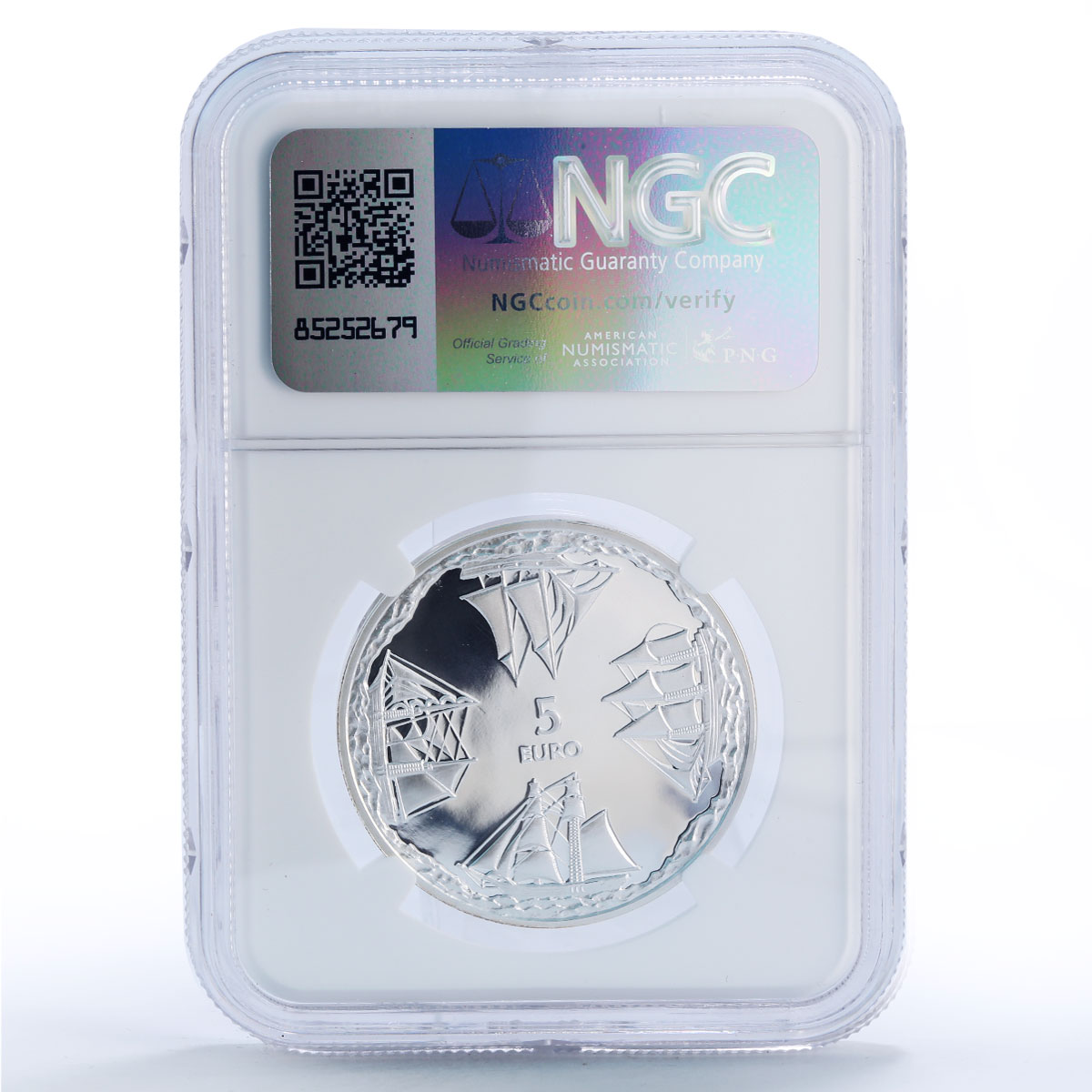 Latvia 5 euro Ainazi Nautical School Ship Seafaring PF69 NGC silver coin 2013