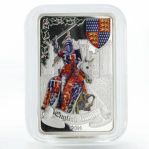 Benin 1000 francs English Knight colored proof silver coin 2014