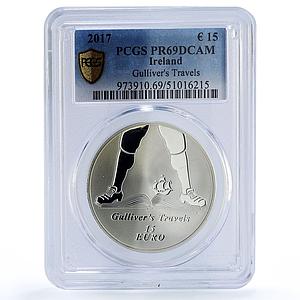 Ireland 15 euro Gulliver Travels Swift Literature PR69 PCGS silver coin 2017